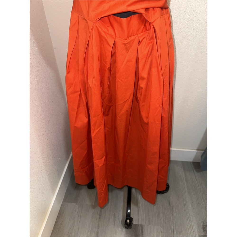 Diane Von Furstenberg Bethania Dress Women 12 Orange Short Sleeve Wrap Pleated - Picture 3 of 10